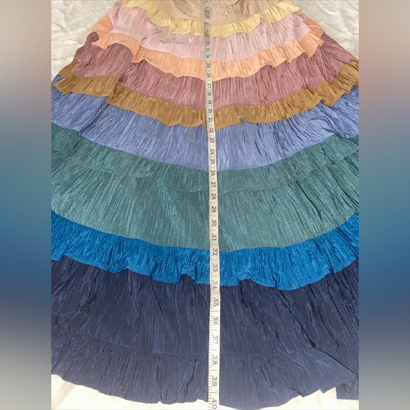 NWT Storia Tiered Rainbow Midi Dress Women’s Size XL New - Picture 4 of 11
